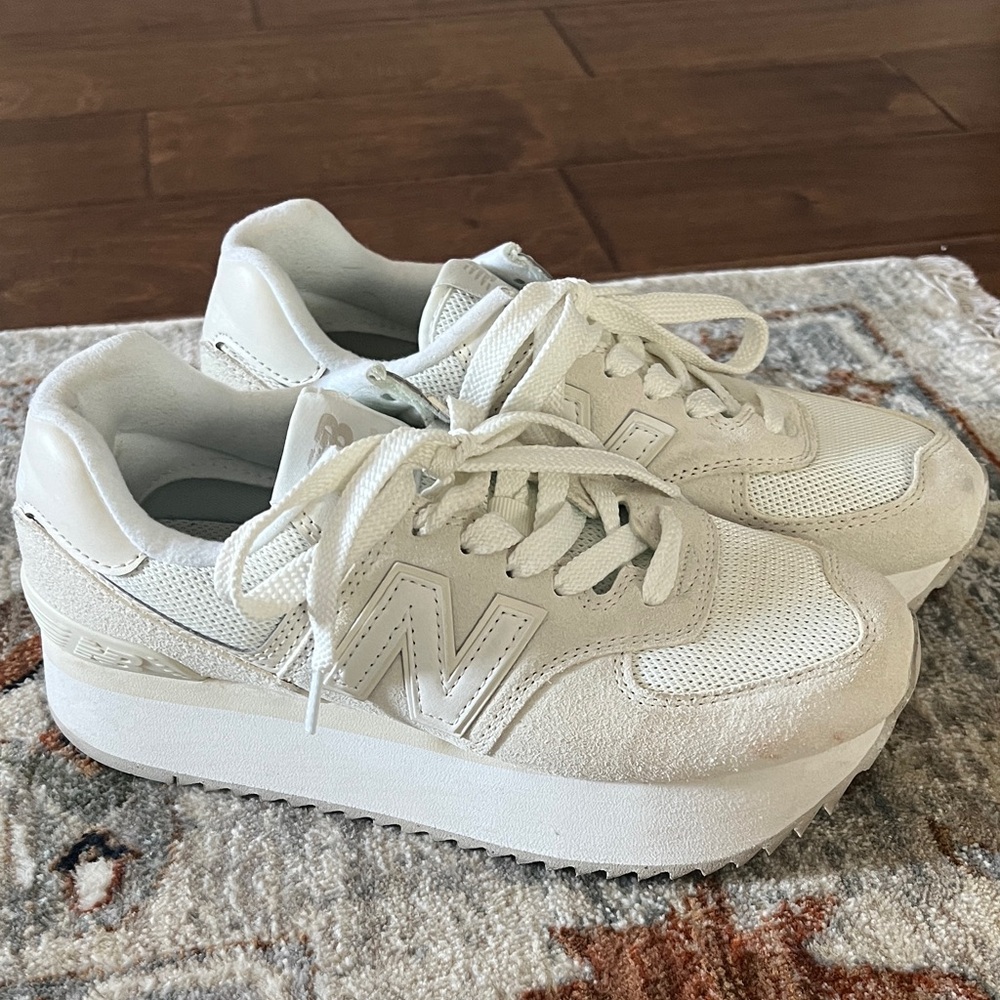 New Balance Women's Cream Platform Sneakers